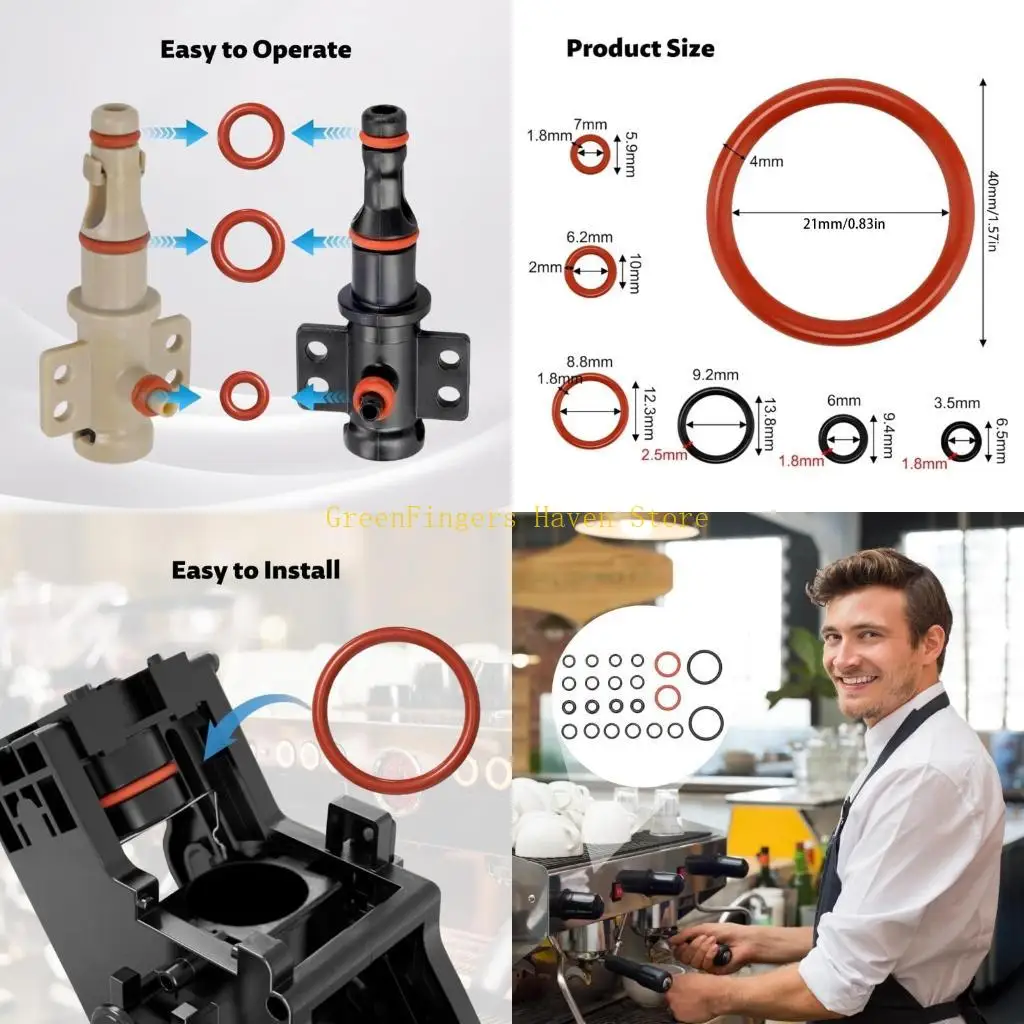 

F68D 24 шт. Прочные прокладки для кофейного оборудования, паровые клапаны, запасной комплект для группы заваривания