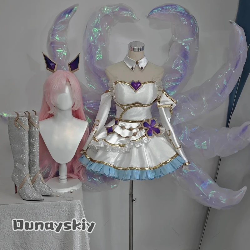 Dunayskiy@ ‌ Teamfight Tactics Prestige Scented Gem Immortal Ahri weibliche Halloween-Kostüme Frauen Kostüm Anime Outfit Halloween