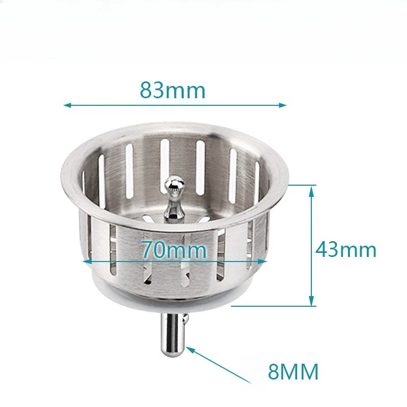 Stainless Steel Sink Drain Basket Small Filter Strainer Anti Clog Kitchen Sink Stopper Core Drainage Fitting Hardware Accessory