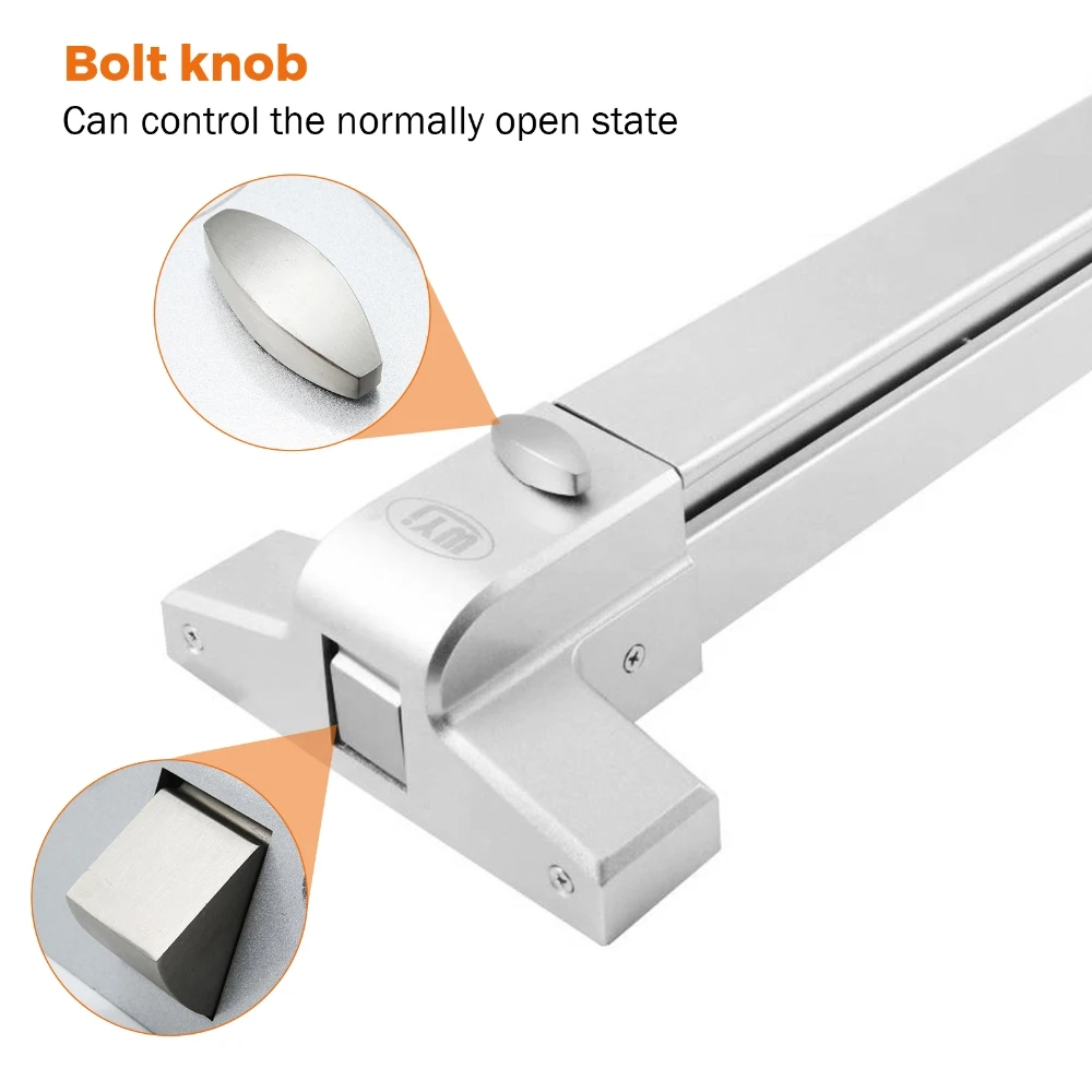 Imagem -03 - Dispositivo de Saída do Pânico da Barra de Impulso da Porta com as Chaves Exteriores do Fechamento da Emergência da Alavanca Ferragem da Porta para a Largura 70104 cm da Porta do Metal de Madeira