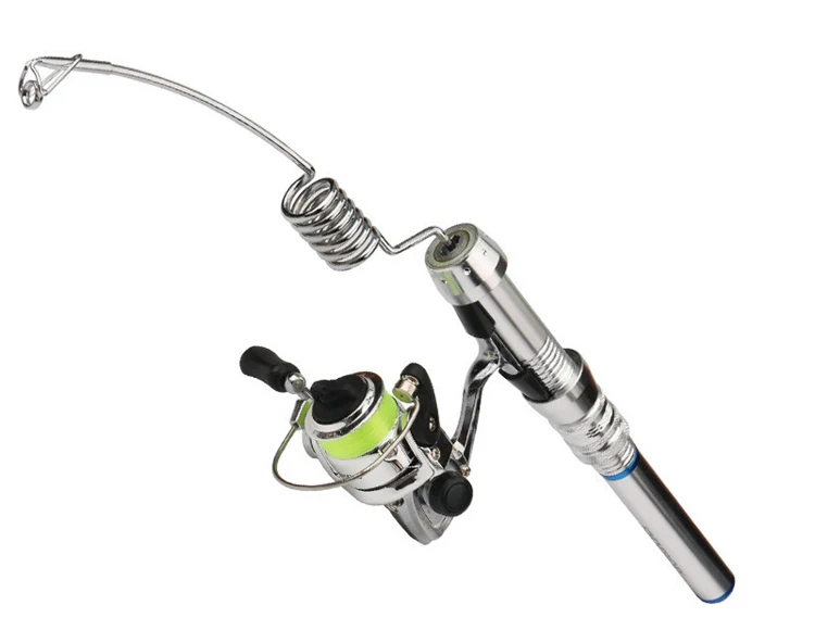 超短いコンパクトな釣り竿、ポータブルメタル釣り竿、海水淡水釣り用の伸縮式デザインのボートスプリング