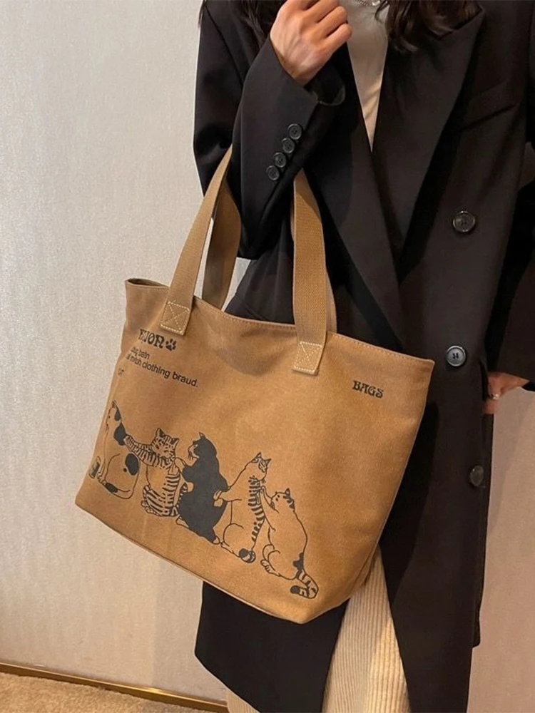 Modische Canvas-Tragetasche für Damen, geräumige, strapazierfähige Umhängetasche mit Reißverschluss, klassisches Design für die Arbeit – Detail 2