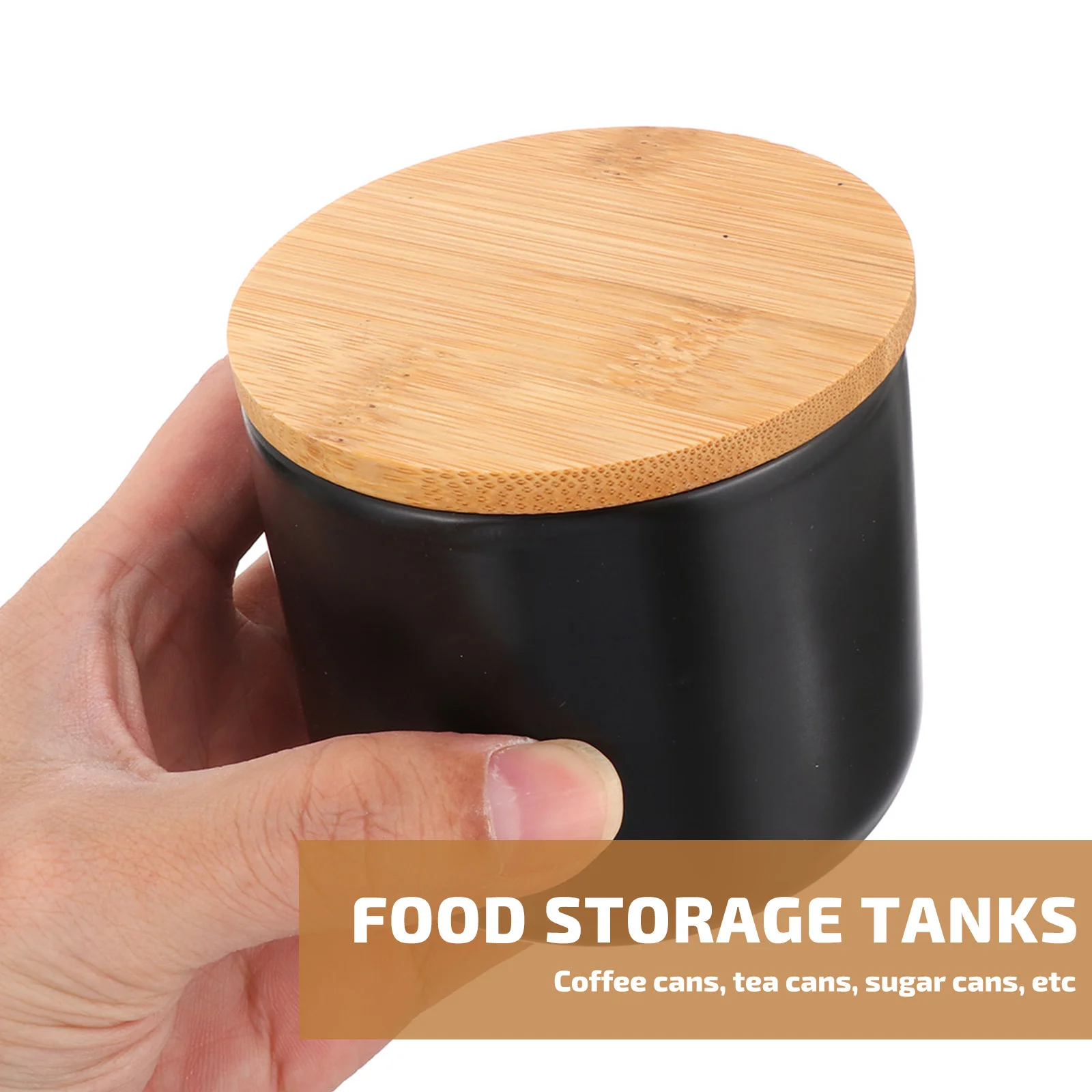 

2Pcs Ceramic Storage Jar Premium Airtight Food Container for Kitchen Beans Spices Coffee Grains Seal Bottle with Lid