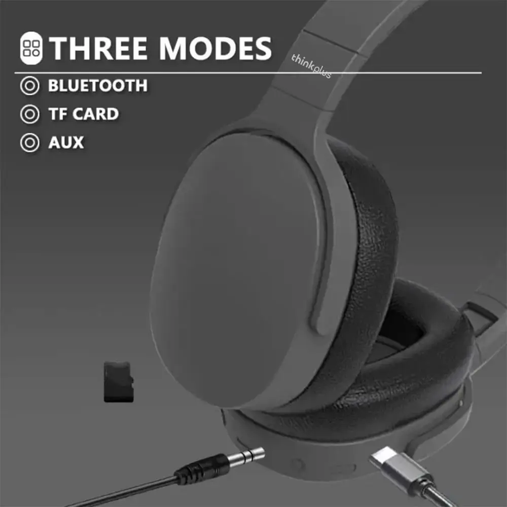 سماعات لينوفو اللاسلكية بلوتوث للألعاب فوق الأذن هاي فاي ستيريو قابلة للطي وخفيفة الوزن مناسبة لهاتف سامسونج آيفون