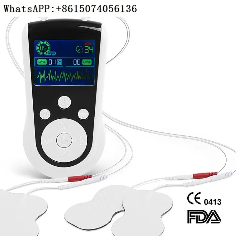 

New dual-output physiotherapy instrument multifunctional digital pulse massager home color screen cervical vertebra instrument