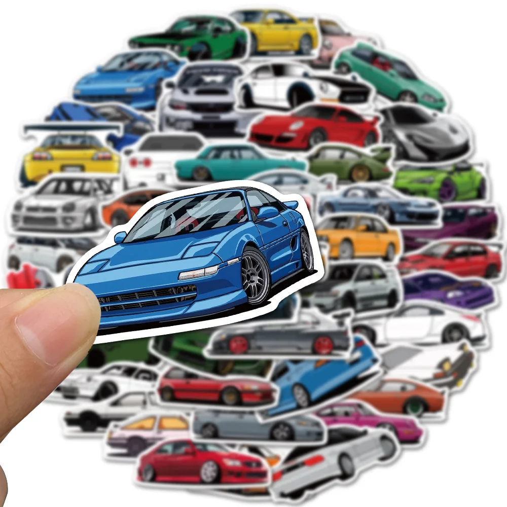 10/30/50/100PCS JDM Retrofit Racing Car Cartoon Stickers Decoration DIY Phone Suitcase Laptop Fridge Wall Sticker Decal Toy Gift