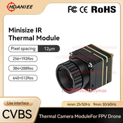 Thermal Camera fpv 256/384/640 9MM thermal imaging camera For FPV Drones with CVBS Interface Micro Thermal imager Camera Module