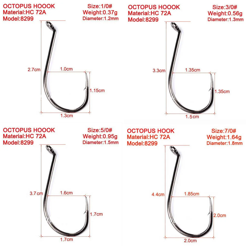 10/20/50 Box Long Shank Fishing Hook 10#-70# Fish Hooks High Carbon Steel Sharp Barbed Offset Narrow Bait Hook Fishhook