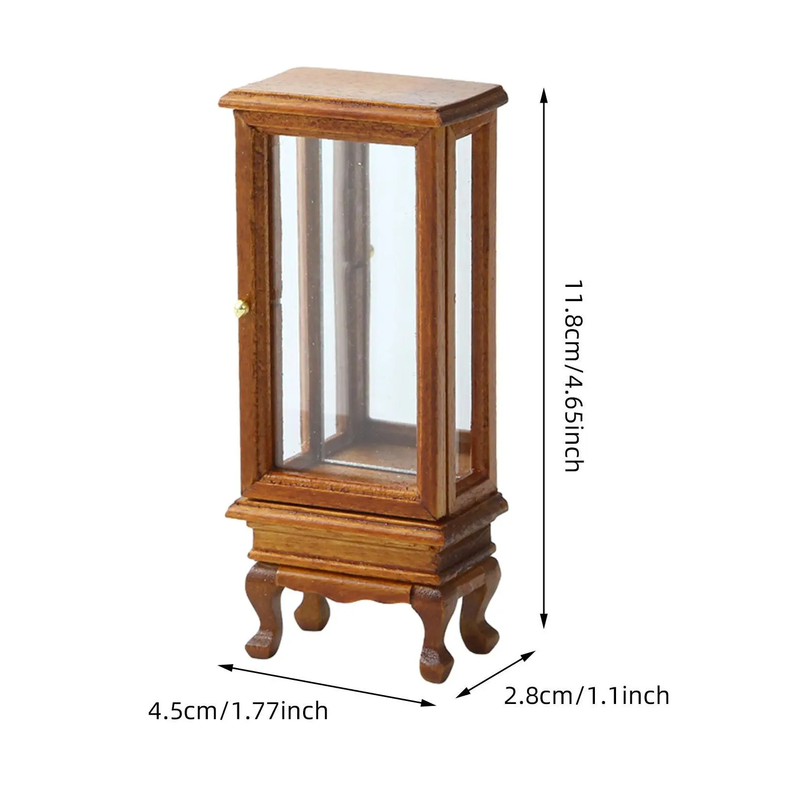 1:16 미니어처 캐비닛 거울 목재 가구용 스케일 인형의 집 옷장