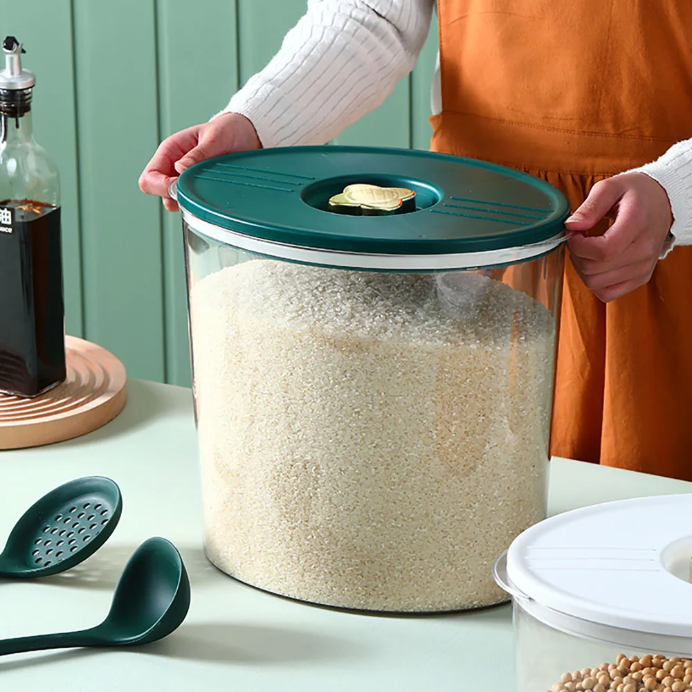 

Kitchen Container Transparent Rice Bucket Insect-Proof Moisture-Proof Grain Sealed Case For Household