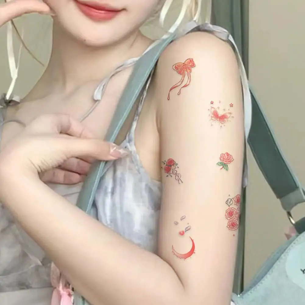 Temporary Fake Tattoo Sticker Colorful Flower Tattoo Waterproof Body Transfer Art Decal Paster Decoration Water Sticker Del I4e7