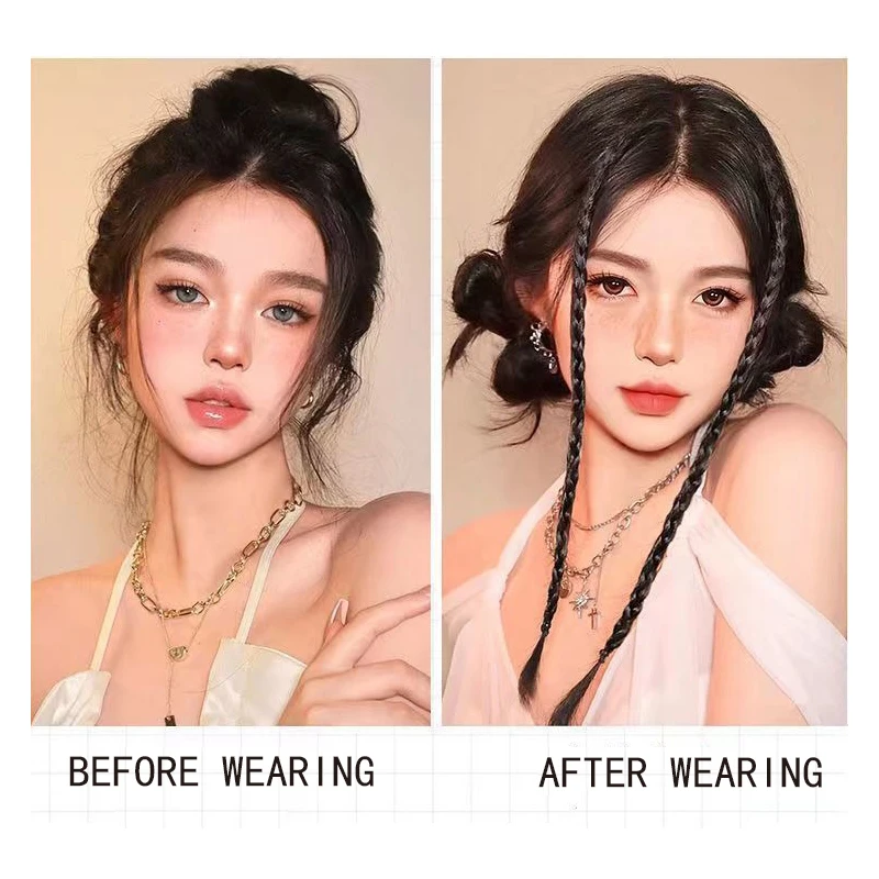 1개 합성 브레이드 가발 18인치 강력한 BB 클립 경량 박스 브레이드 포니테일 헤어피스 여성용 파티 및 일상용