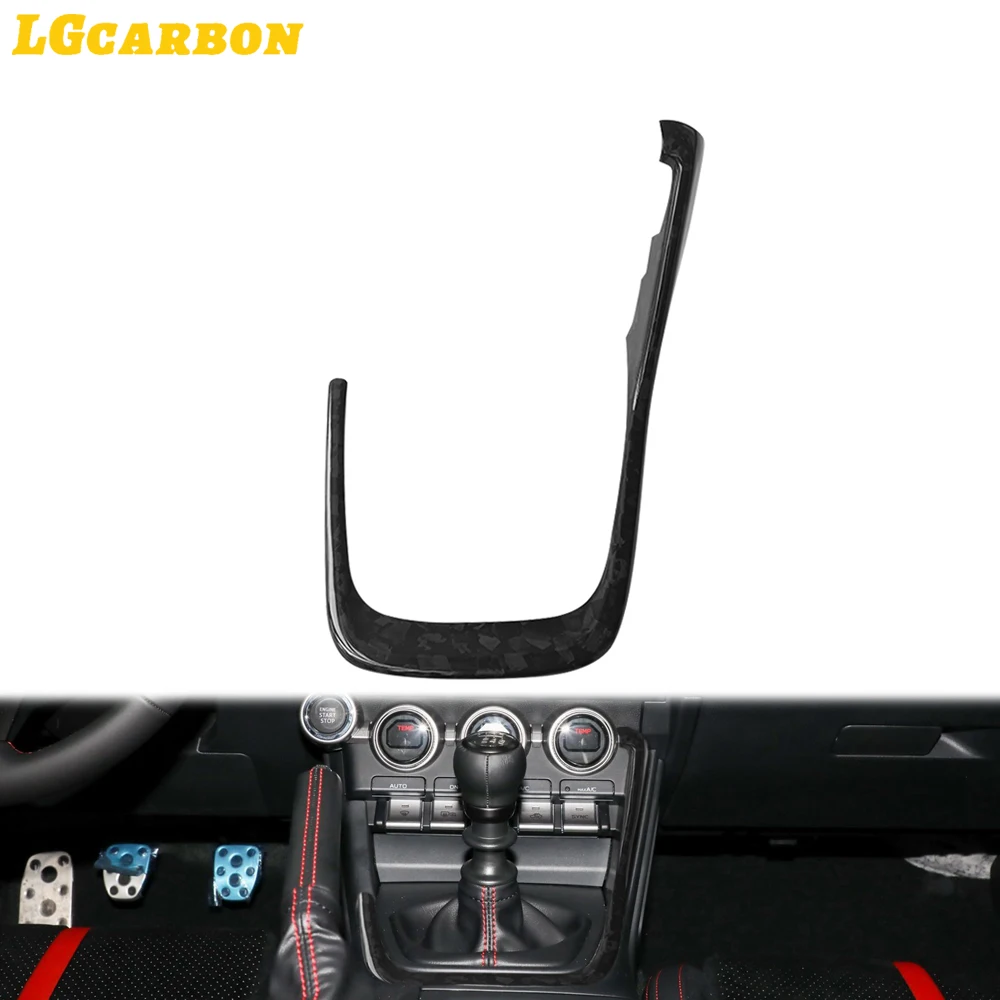 LGcarbon Forged Carbon Fiber Gear Shift Frame Trim Cover Fit For Subaru BRZ GR86 2022up