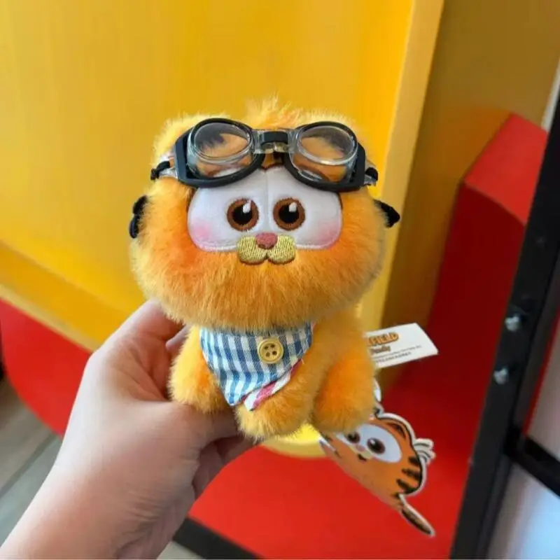 Garfield conjunto de chef boneca de pelúcia mochila zíper pingente bonito brinquedos fofos chaveiro menina algodão boneca anime periferia presentes aniversário
