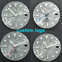 28.5mm GMT Dial Suitable for NH4 Movement Sterile single perpetual calendar meteorite NH34 Dial NH34 Hands Watch accessories