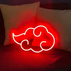 Custom Neon Sign Akatsuki Anime LED Lights Bar Wall Decor Home Bedroom Gaming Room Decoration Creative Gift Red Cloud Logo Neons