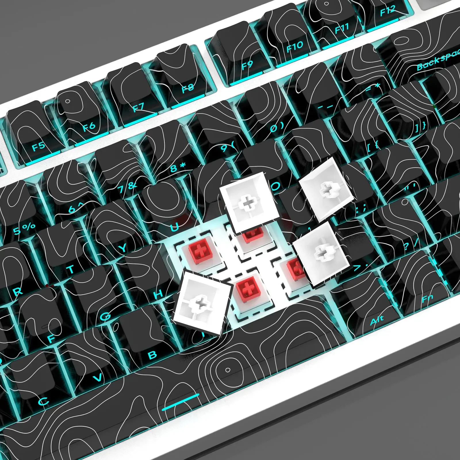 Double shot Keycap PBT Backlit Keycaps,Dye-Sub Cherry Profile Keyboard Keycap for Cherry Gateron MX Switches Mechanical Keyboard