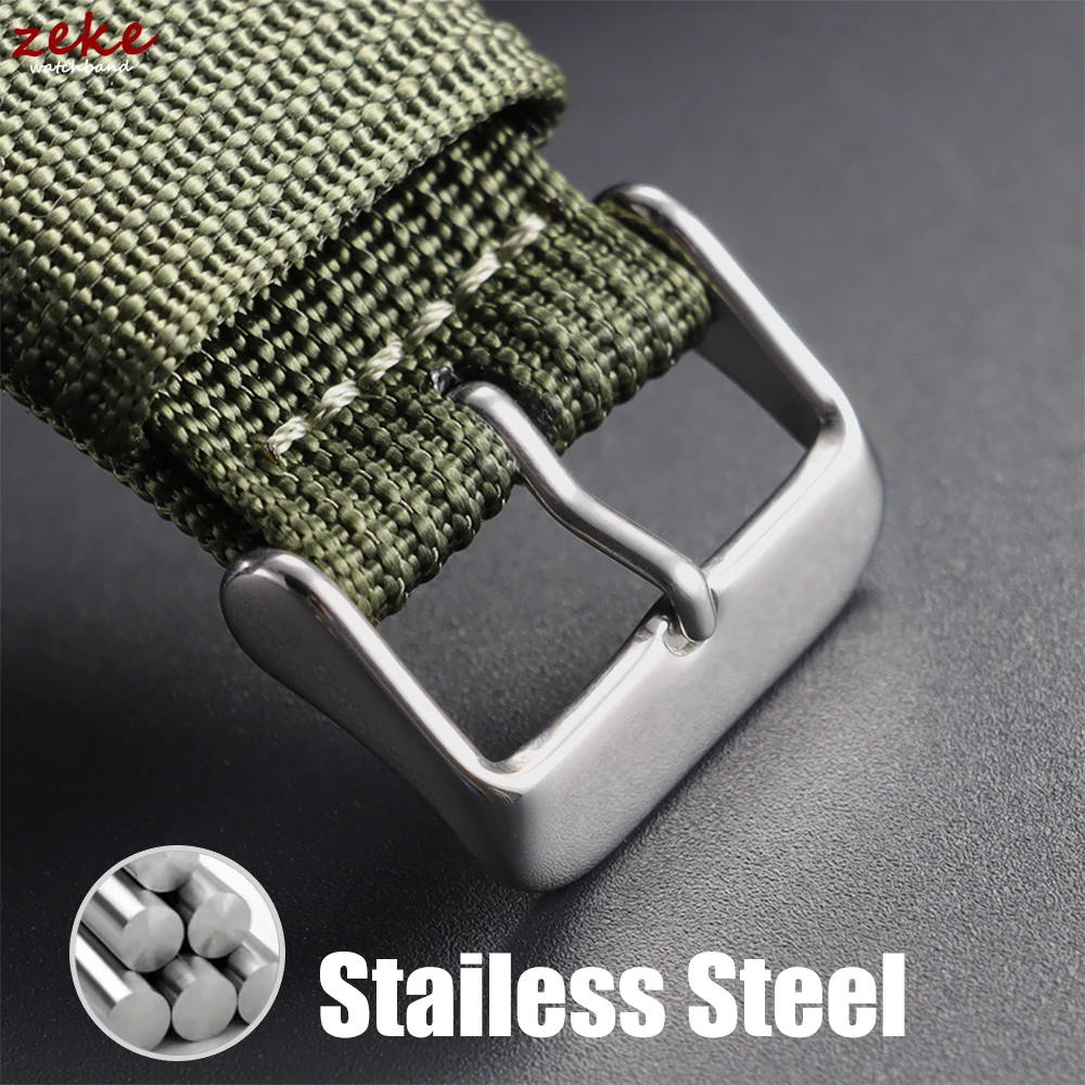 Army Sports Breathable Nylon Watch Band 18/20/22mm Braided Nylon Strap for Seiko Men's Fabric Nylon Bracelet Wristbelt for Omega image 5