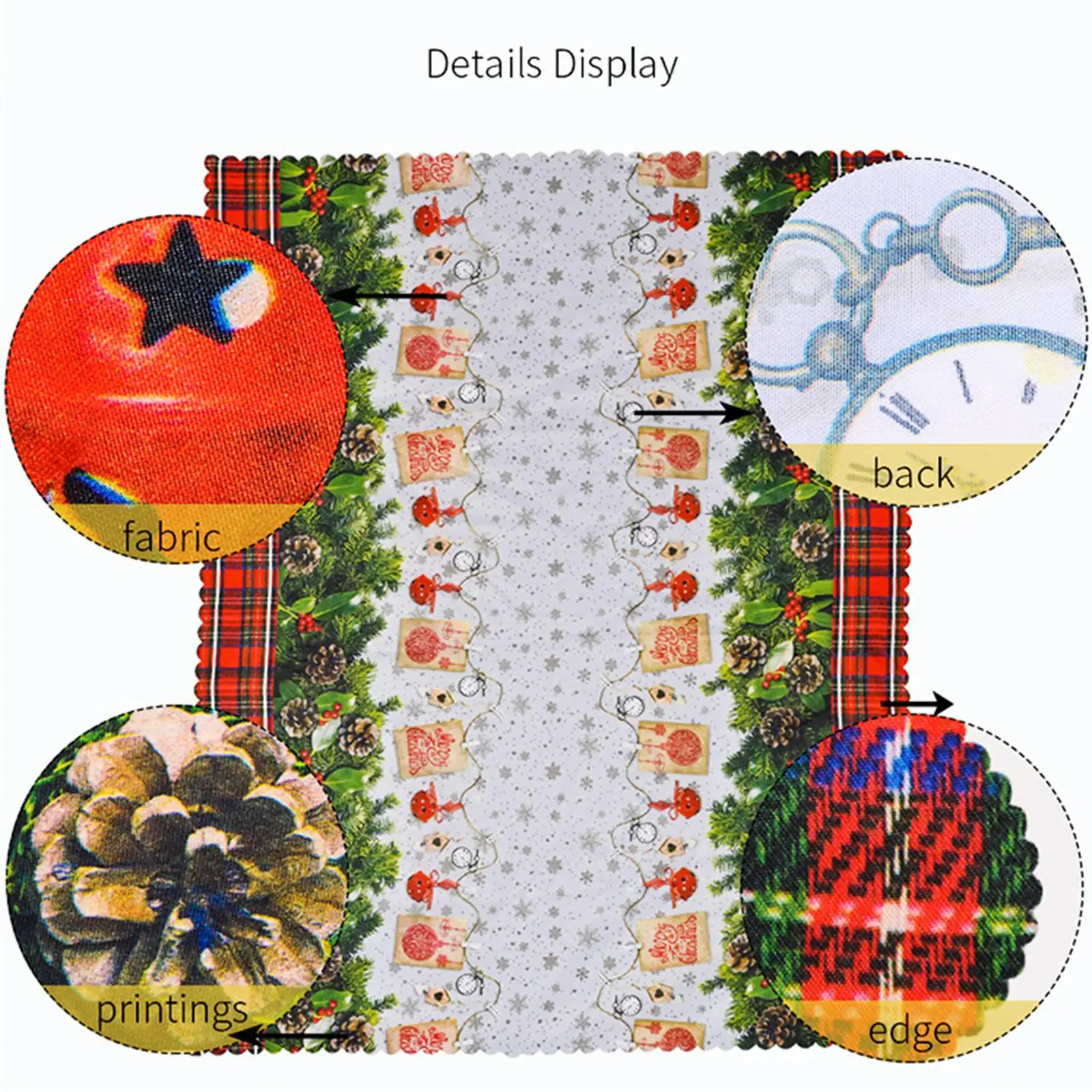Christmas Tablecloth for Rectangle Tables Fabric Table Cover for Celebration