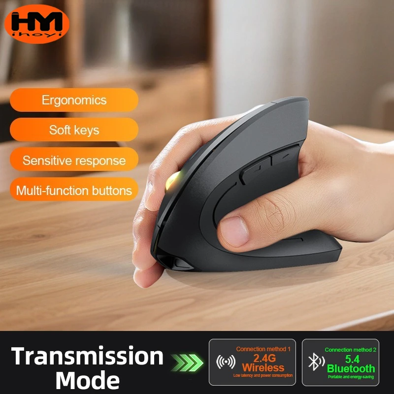 

Ihoyi Rechargeable Mouse new Human Vertical 2.4G Bluetooth Mouse Comfort Office Silent Wireless Mouse
