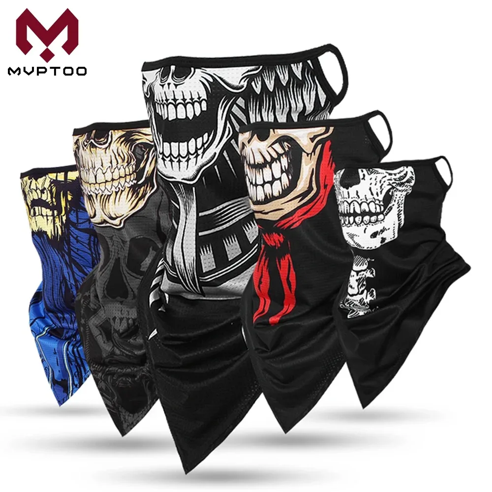 

Skull Ghost Balaclava Motorcycle Mask Neck Gaiter Tube Scarf Moto Motorbike Cycling Biker Bandana Ear Hanging Cover Men Women