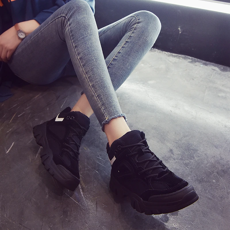 Women Platform Winter Boots Women Black Keep Warm Non-slip Short Booties For Ladies White Ankle Boots Outdoor Casual Shoes New