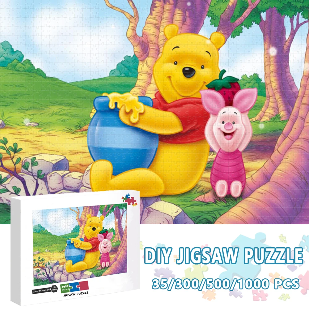 

Winnie The Pooh Disney Anime Jigsaw Puzzle Kids Educational Toys 1000 Pieces Puzzles for Adults Christmas Gift Toys for Children