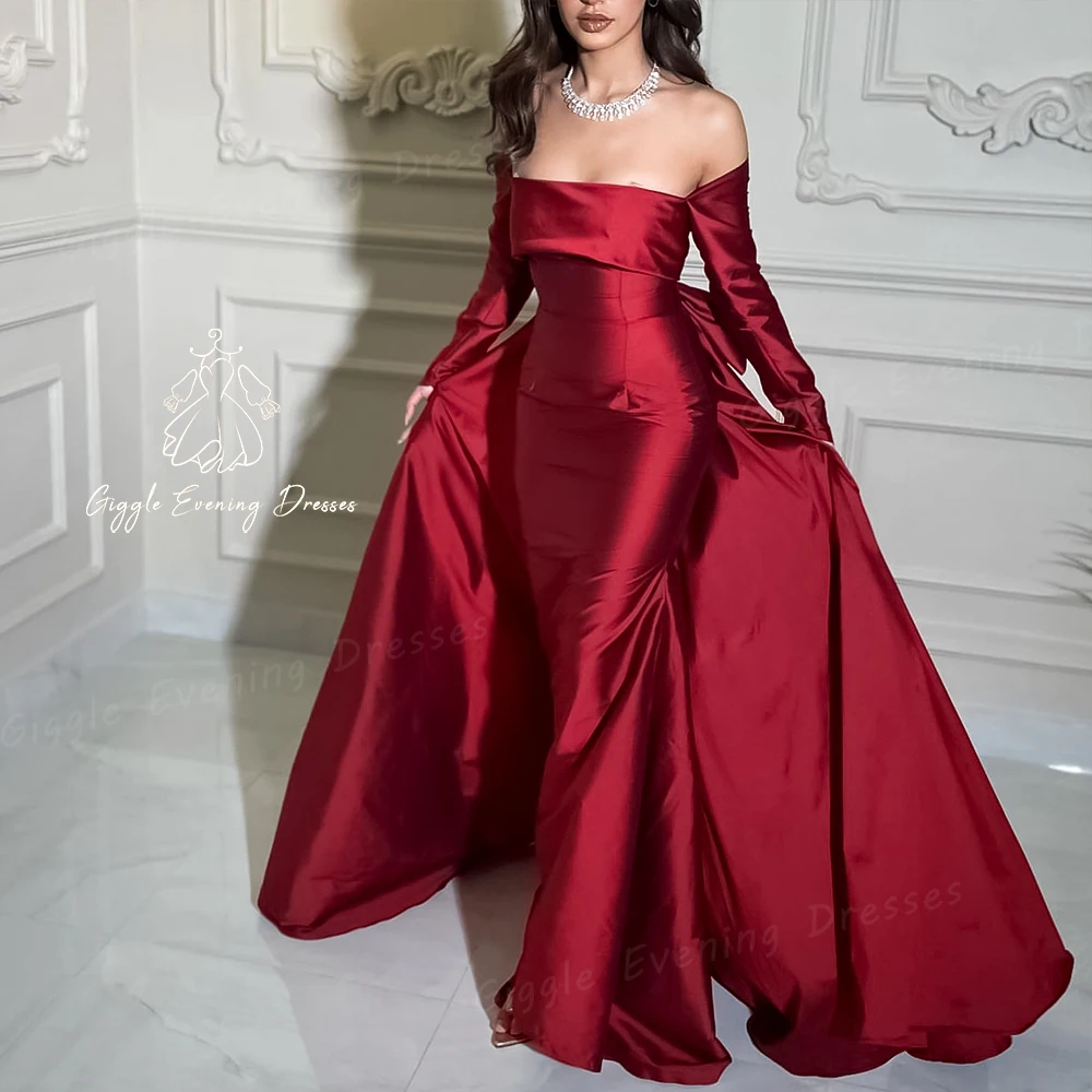 Giggle Boat Neck Mermaid Evening gown for women Satin Close-Fitting Floor Length Formal Occasion elegant party dresses 2024