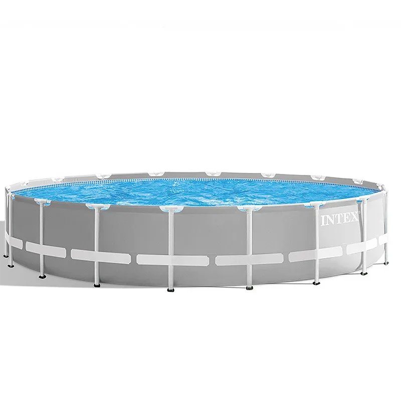 Intex 26732 18ft X 48in Large Round Metal Frame Swimming Pool Stainless Steel Frame Pool Outdoor Family Swimming Pool