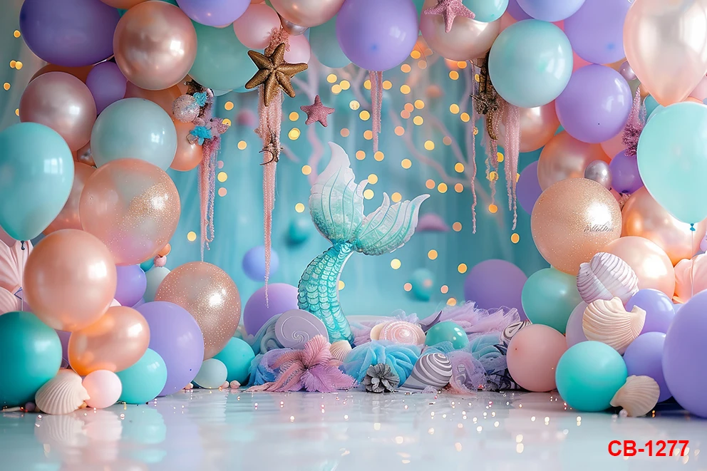 بالون ملون التصوير خلفية القلعة لطيف الدب يونيكورن الزهور عيد ميلاد الأطفال راية ملصق ديكور خلفية مخصصة