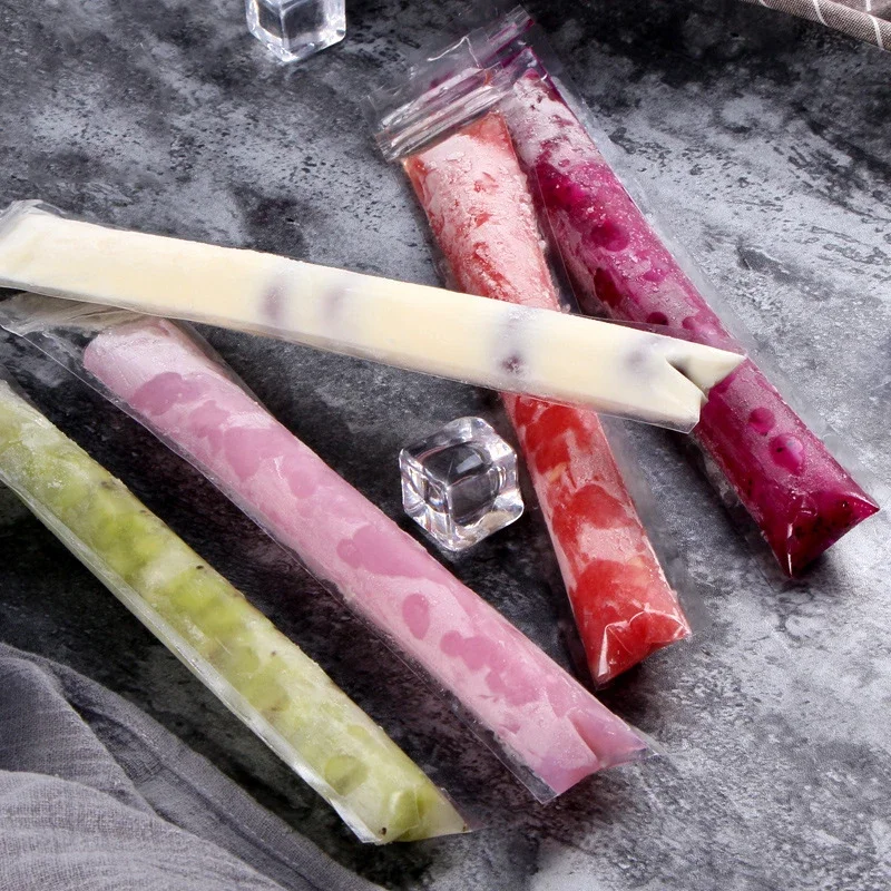 50 PCS Ice Pop Bags with Funnel DIY Popsicle Maker Zip Lock Ice Candy Wrapper Bags Ice Cream Makers Popsicle Molds