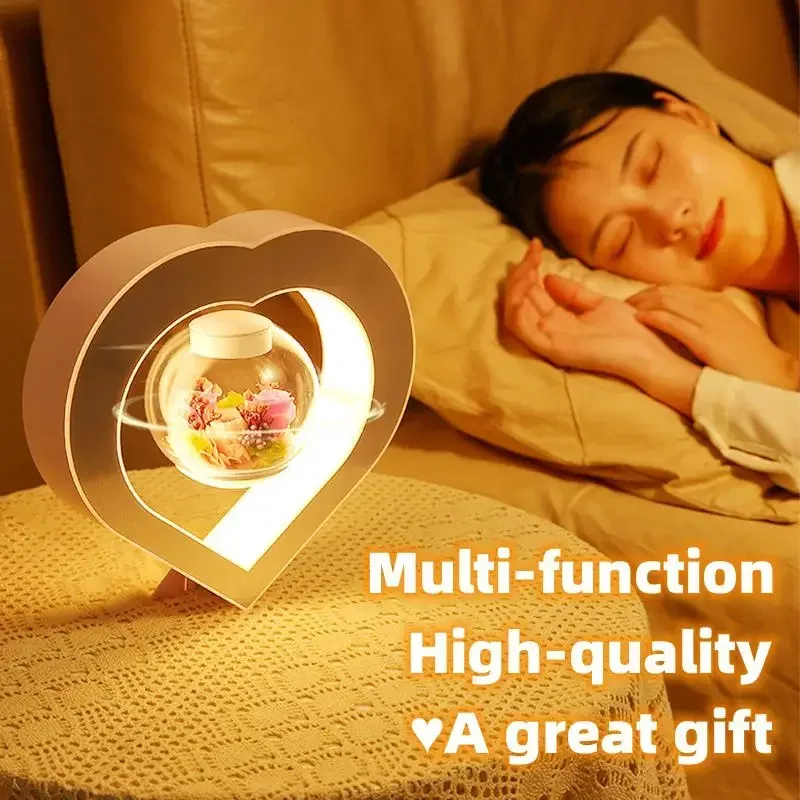 

Heart shaped Floating Table LED Night Light Valentine's Day Gift Fashion Home Maglev Creative Lamp Table Light Home Decoration