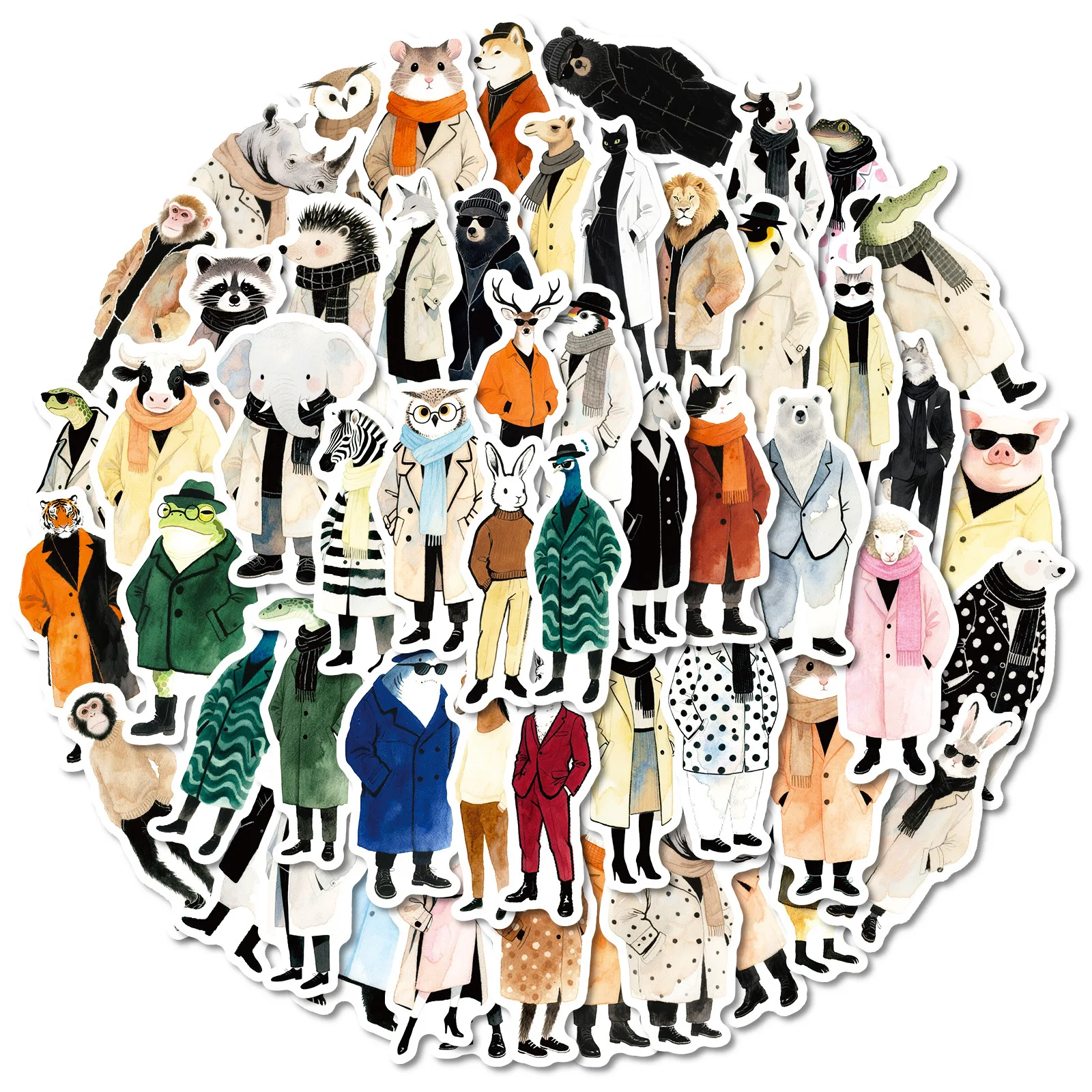 56 peças moda animal desenho animado roupas da moda pinguins crocodilo coelho decoração adesivos à prova d'água