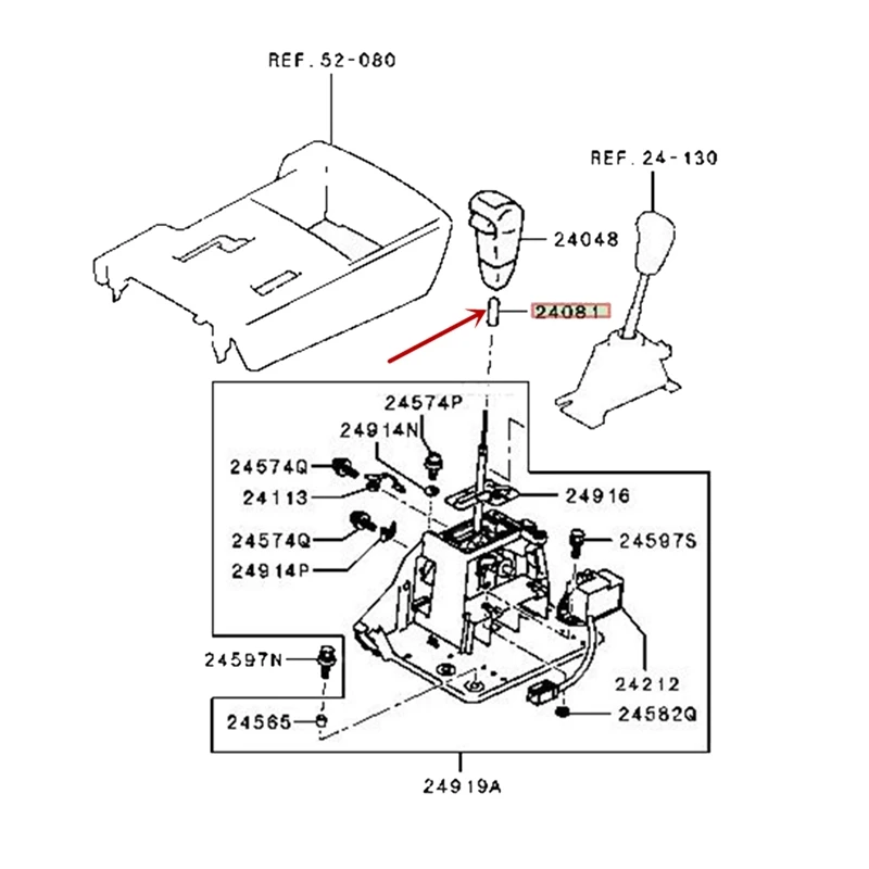 علبة تروس بلاستيكية رافعة 2410A013 غلاف كرة اليد لباجيرو KG6W KH6W KH8W V87W V93W