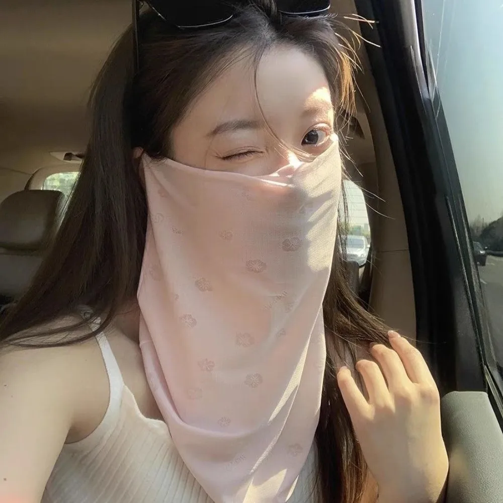 Breathable Ice Silk Mask Quick Drying Anti-UV Sun Protection Mask Ear Hanging Design Neck Protection Sunscreen Veil for Unisex