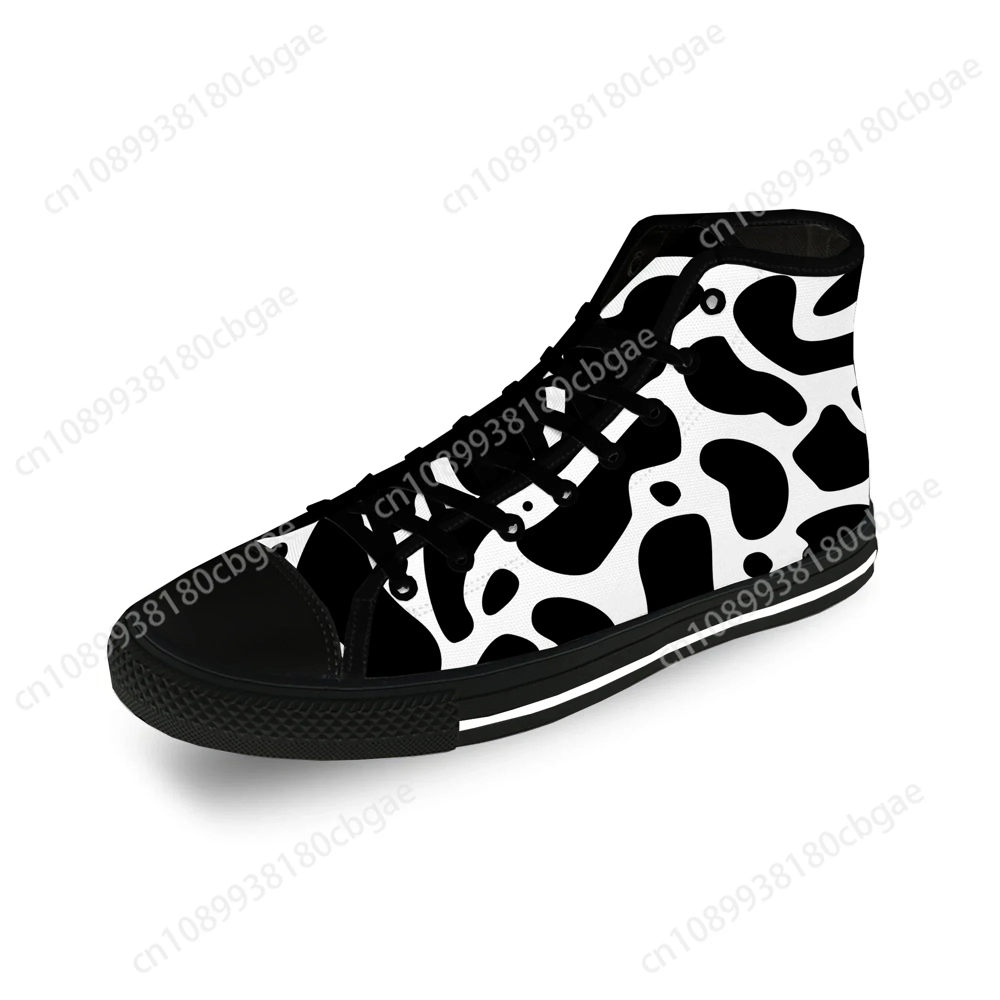 

Cow Print Animal Cute Funny Casual Cloth Fashion 3D Print High Top Canvas Shoes Men Women Lightweight Breathable Sneakers