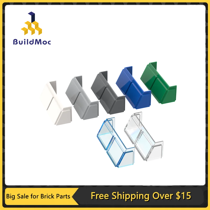 10Pcs MOC Parts 13756 Glass for Windscreen 2 x 6 x 2 Train Compatible Bricks DIY Assmble Building Blocks Particle Kid Toy Gift