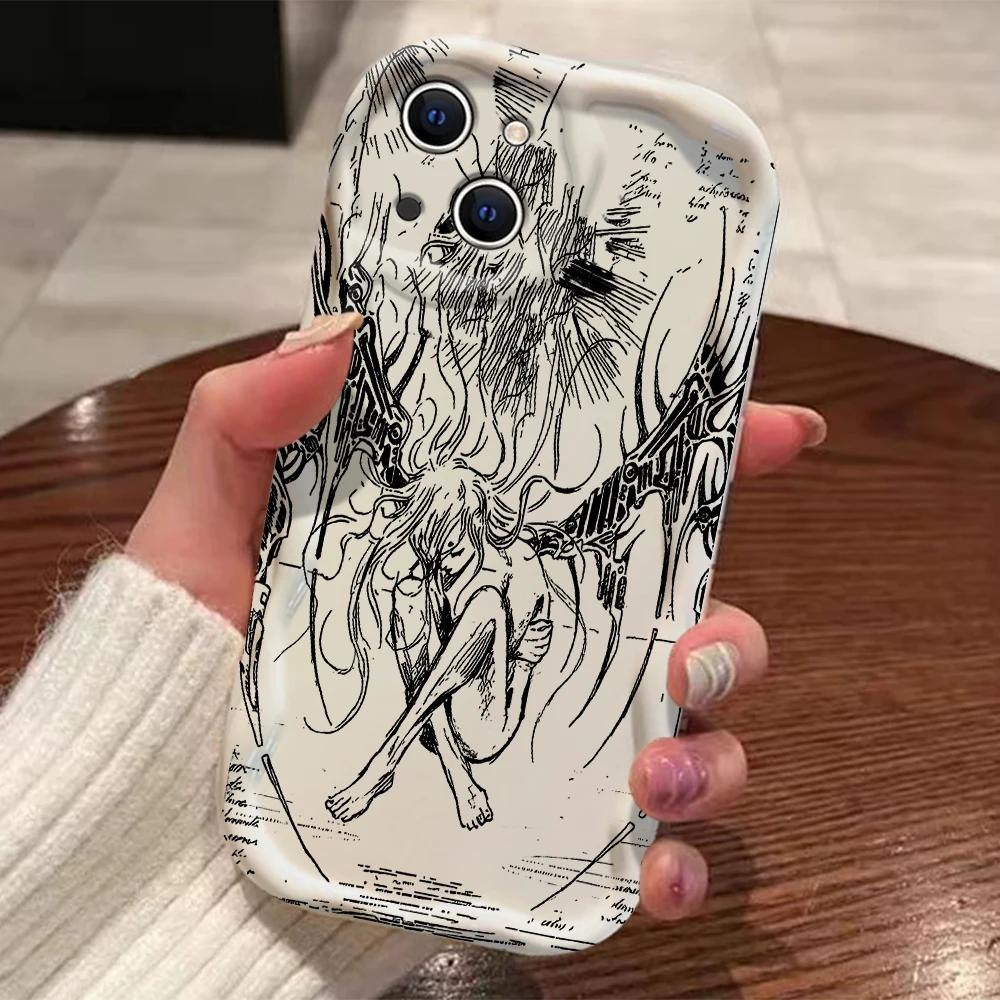 Luxury Black Angel Death Demon 3D Wave Case For Xiaomi Mi 14 12 12T Lite Poco F6 M6 X6 X5 X4 F4 X3 M3 Pro 4G 5G Silicone Cover
