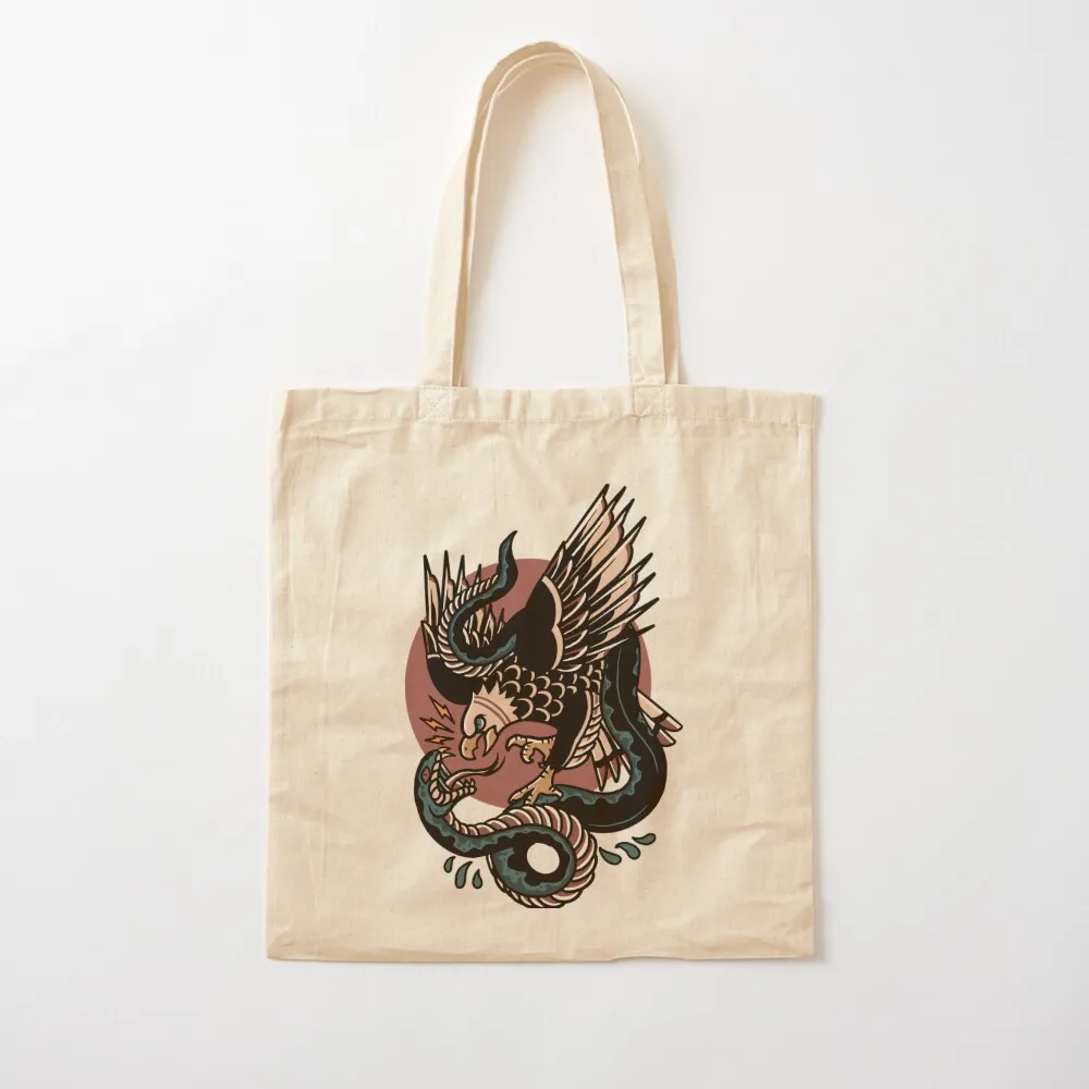 Eagle Versus Snake Traditional Tattoo \t Tote Bag