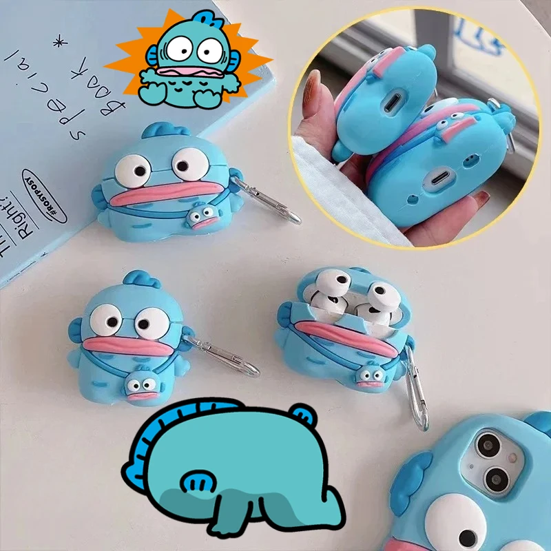 سانريو Hangyodon أنيمي حقيبة سماعة الاذن ل Airpods 4/1/2/3 برو سيليكون اللاسلكية سماعة غطاء واقية شحن غطاء صندوق