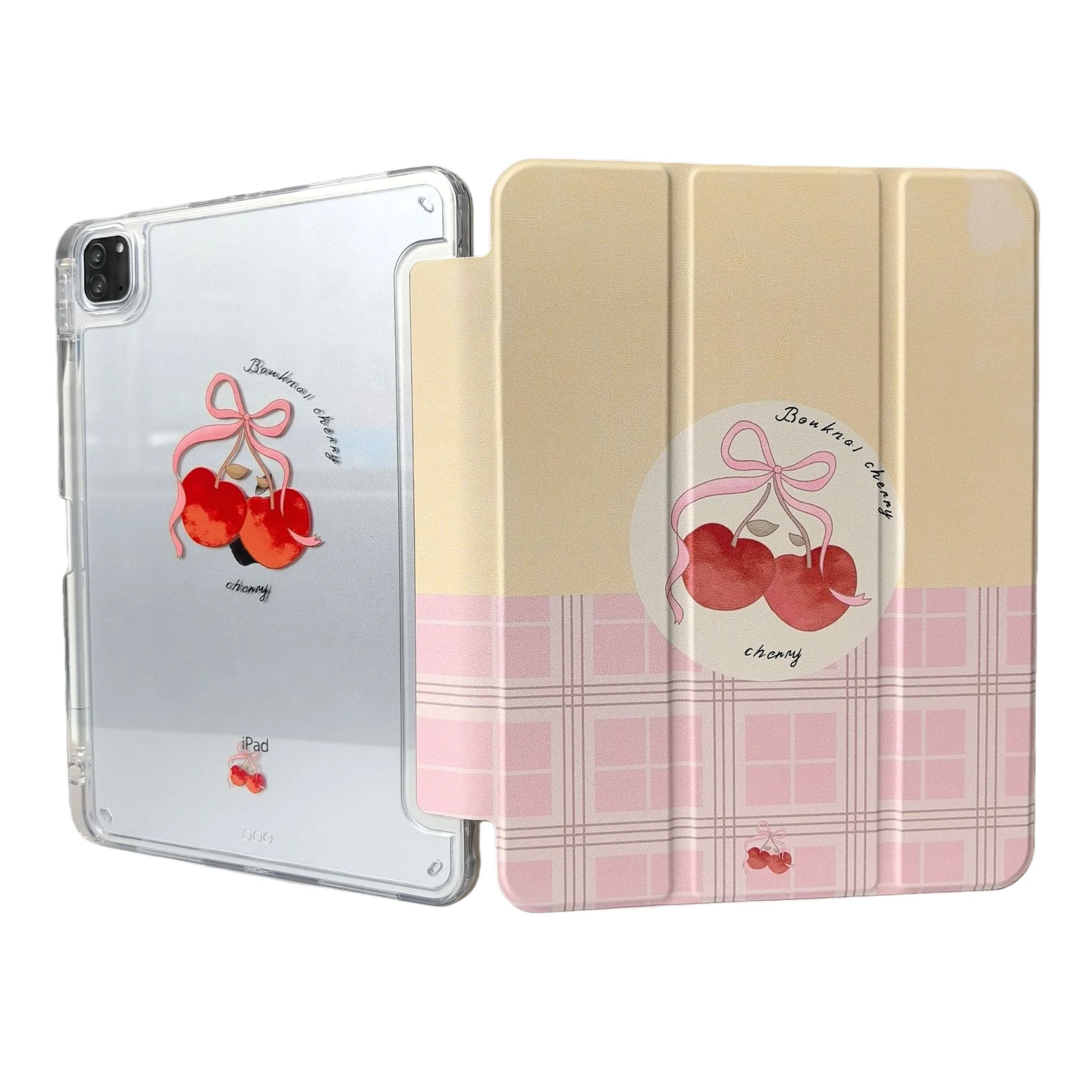 Cherry Pen Slot Tablet Case For iPad Mini 6 7 Pro 2025 2024 2022 2021 2020 2019 2018 2017 11 10th Air 2 3 4 5 6 7 Cover