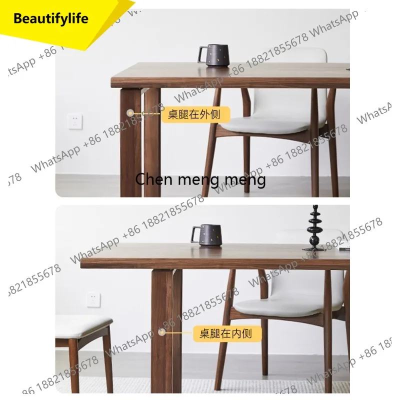 

Обеденный стол X188 из черного ореха, полностью из массива дерева, большой длинный стол, простой современный большой стол-тумба, мебель для ресторанов