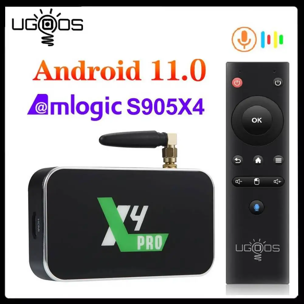 

Ugoos Amlogic S905X4 Android 11.0 Smart TV Box X4Q Cube Pro Plus Extra DDR4 1000M BT 4K Set Top Box X4 Android 11 Media Player