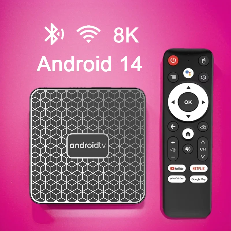 2025 nuevo modelo RK3518 T8S Android14 Smart TV Box ATV Dual Wifi 6 BT5.4 8GB 128GB Netflix Google Voice Assistant reproductor multimedia 8K