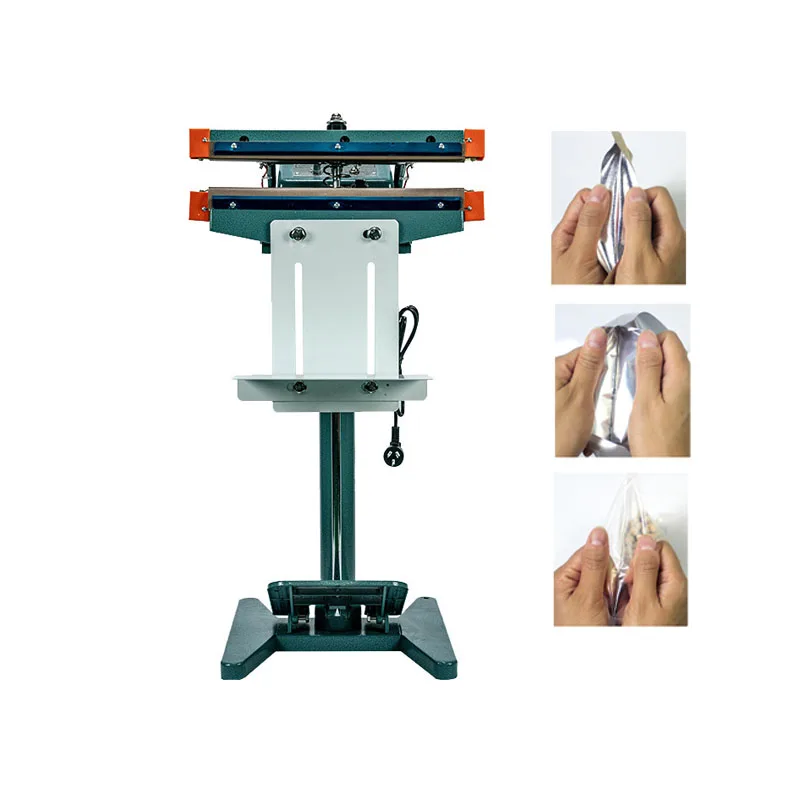 220V Foot Pedal Heat Sealing Machine Dry/Wet Aluminum Foil Plastic Bag Heating Sealer Food Beverage Machinery