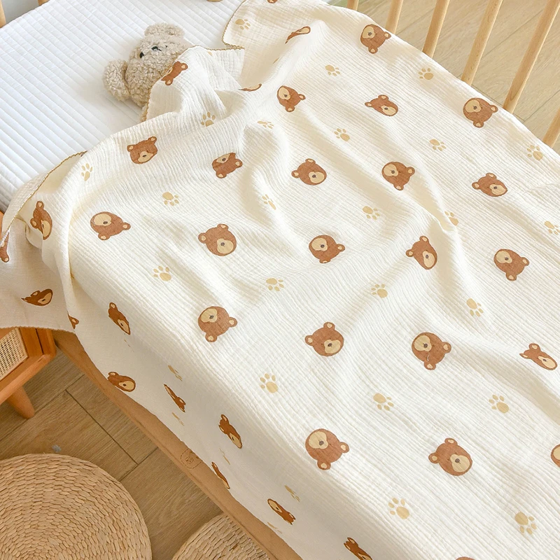 Organic Baby Blankets Muslin Swaddle For Newborn Fringe Double Layer Cotton Summer Blanket Bed Comforter Infant Baby Stuff