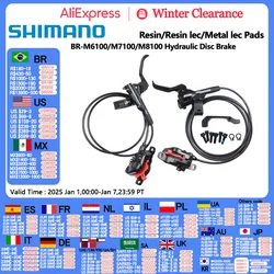 Shimano deore slx xt m6100 m7100 m8100 m8000 freio 2 pistões freio a disco hidráulico para mtb g03s j03a j04c almofadas acessórios da bicicleta