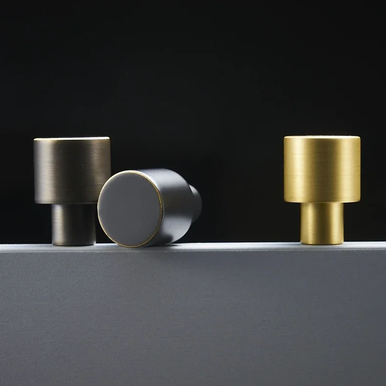 3 Color/ Solid Brass Knobs For Furniture Cabinet Chest Drawer Suitcase Handle With Screws Golden Knobs