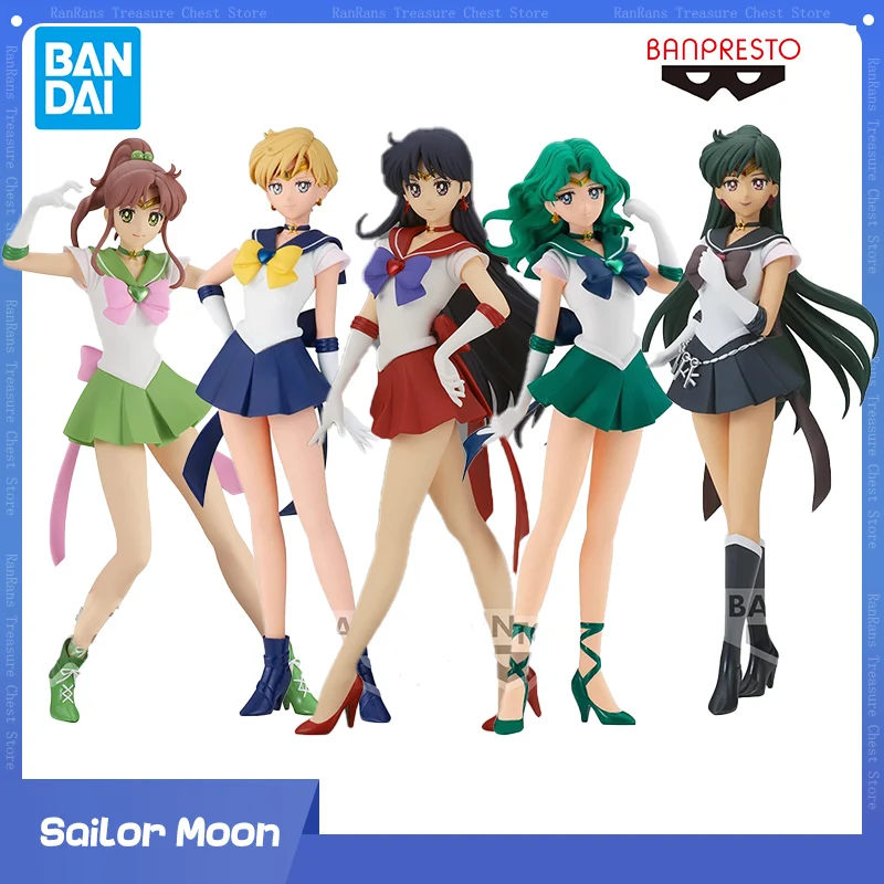 Original Bandai Sailor Moon Anime Figure Shfiguarts Meiou Setsuna Sailor Saturn Kino Makoto Tenoh Haruka Action Figure Model Toy