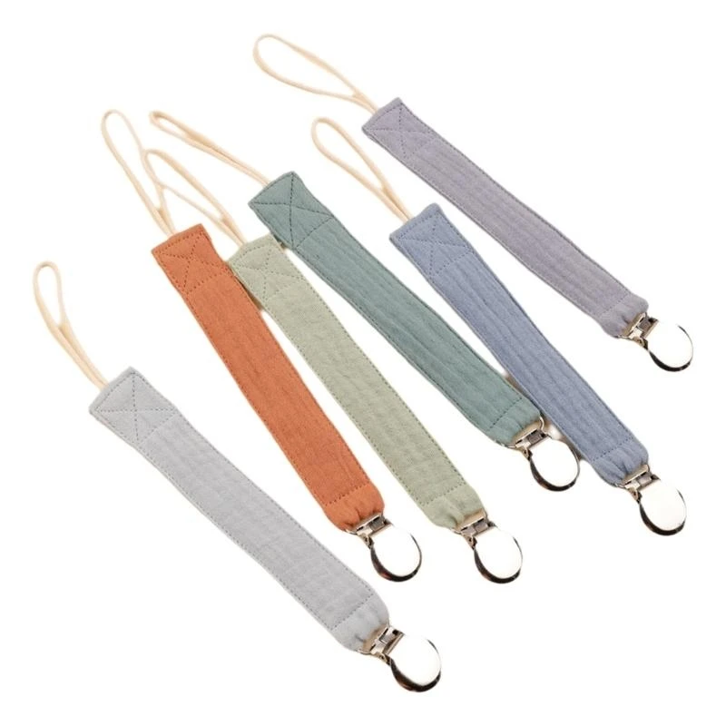 

G2TC 6Pcs Newborn Dummy Chain Baby Soother Chain Pacifier Holder Cotton Dummy Clip Toddlers Infant Pacifier Strap Baby Supply